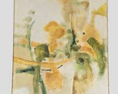 John F. Saladino 1959 Signed Large Abstract Oil Painting on Canvas Framed
