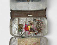 Antique Old Flying Fish Lures In Case
