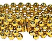 Gold Tone Costume Jewelry Gold Bead Bead Bangle Bracelet
