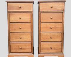 Pair Fantastic Mobel Inc Made in USA Wood Tall 54.5" Chests 5 Drawers
