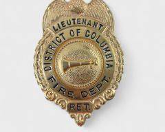 Lieutenant District Of Columbia Fire Department Retirement Badge
