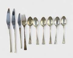184 Grams Fine Sterling Silver Flatware & 139 Fine Sterling Silver Modernist Weighted Knives
