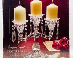 NIB European Crystal Candelabra 3 Arms 24% Lead Crystal
