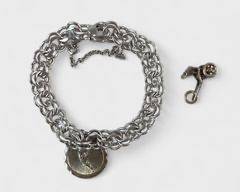 28 Grams Fine Sterling Silver Charm 6 Inch Bracelet
