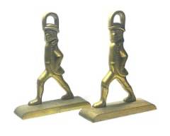 Vintage Pair Colonial Williamsburg Virginia Metalcrafters Brass Bookends
