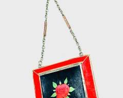 Vintage Enamel Art Deco Compact
