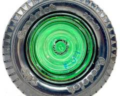 Goodrich Tire and Green Glass Advertising Ashtray
