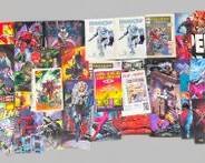Lot of 38 Vintage X Men, Valiant and Robo Cop Comic Cut outs and Small Booklets

