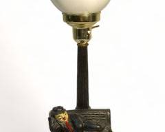 Vintage Charlie Chaplin Drunk Bum On Bench Bar With Bottle Lamp hobo clown
