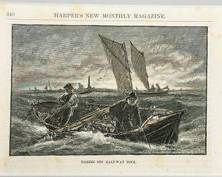 Antique Wyngate Manuscripts & Prints Hakers Off Half-Way Rock Maine Woodcut Harpers New Monthly Magazine
