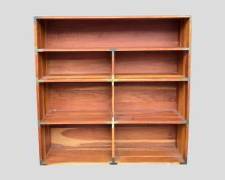 Vintage Cherry Solid Wood Campaign Style Book Case Brass Accents
