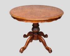 Marvelous Vintage Inlaid Carved Wood Center Table

