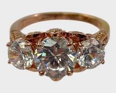 Fine Gilt Sterling Silver Gemstone Ring Size 8
