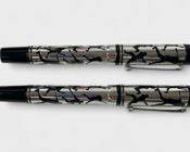 Laban Baseball Filigree Iridium Point Fountain & Rollerball Pens
