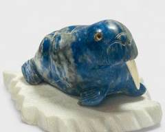 Vintage Hand Carved Soapstone Figural Walrus

