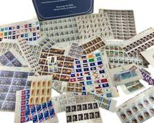 Big Vintage Minted Stamp Lot! Mostly US and Some Foreign Stamp Sheets, Many Full Sized Sheets and Others Cut
