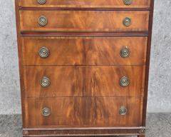 20th C JOHNSON FURNITURE CO. Vintage Inlaid Wood 5 Drawer Chest of Drawers Dresser
