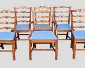 Seven 20th C Ribbon Back Wood Dining Chairs
