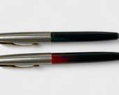 2 Parker Frontier Red & Green Ballpoint Pens
