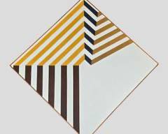 Hoffmeister 1988 Signed Modern Geometric Acrylic Painting on Canvas Framed MCM Mid Century Modern
