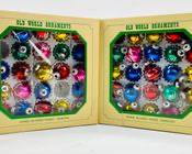 Vintage Old world Ornaments Hand Blown Hand Painted Mini Glass Ornaments In Original Boxes Lot Of 2
