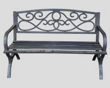 Metal Slat Garden Patio Bench
