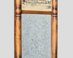 Vintage Trumeau Mirror with Currier & Ives Winter Framed Print "In The Country"
