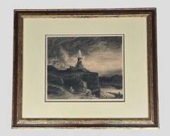 Antique Etching Rembrandt's Mill Alfred Louis BRUNET DEBAINES Vintage Windmill Gilt Framed Rembrandt London Published 25thMay 1880 R&D Colnaghi & Co. 13 & 14
