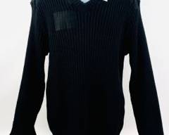 Vintage Citadel Wool Commando Military Sweater Men's Black L 55 Elbow/ Shoulders Patches
