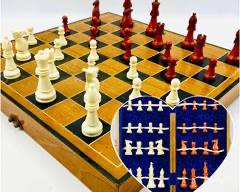 Vintage Chess Set. Features Intricate Ivory and Rosewood Pieces. Stored In A Beautiful Wooden Box. Perfect For Collectors and Enthusiasts
