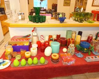 Candles and colored glass