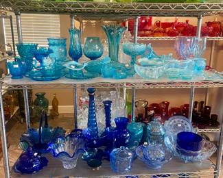 More blue and green glass added