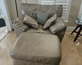 leather chair with ottoman