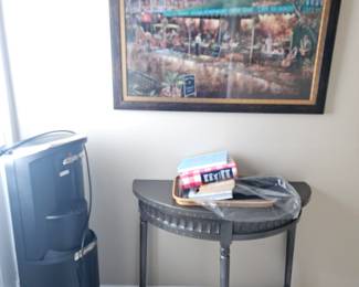 Picture, hall table, water machine