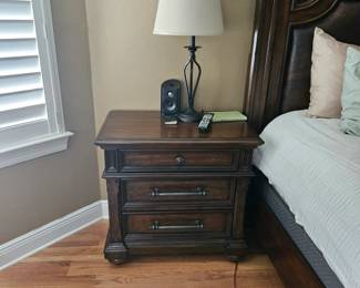Solid wood end table.
