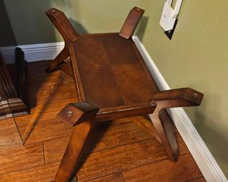 Wood coffee table with glass top