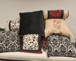 Assorted throw pillows 