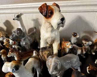 Vintage ceramic dog collection