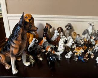 Vintage ceramic dog collection