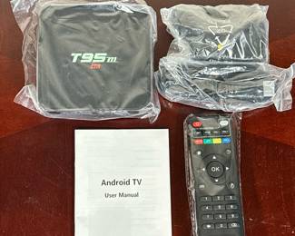 NIB ANDROID TV BOX | T95m 4K Android TV box. - h. 3.5 x w. 6 x l. 7 in (box)