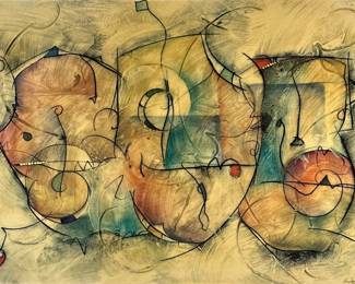 ERIC WAUGH (1963-) PRINT | Bravo. Print on board. 35 x 53 in. sight. Print signed lower right in lacquered gilt frame. - w. 39 x l. 57 in (frame)