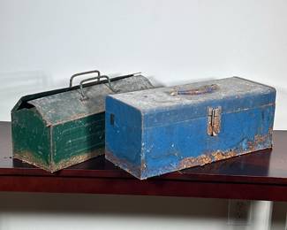 (2pc) MIXED WRENCHES, SOCKETS, & OTHER | 2 tool boxes filled with wrenches, ratchet wrenches & sockets. 