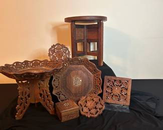  004 Hand Carved Wooden Items From India