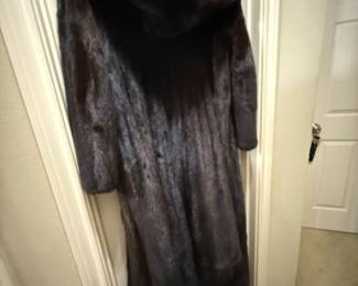 Full length sable coat with hood