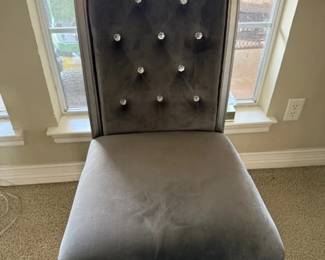 Silver chair with crystal buttons (2)