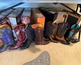 New Boots in box, most never worn Old Gingo and Corral