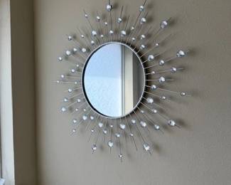 Mirror decor with crystal accents