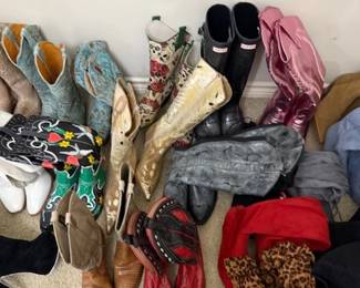 Bring on the boots, some one of a kind, from Old Gingo and Corral, some in boxes and never worn