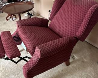 Lot (17) - Lane Wingback Recliner wooden legs, 32”w 28d 40h back 19h seat.  