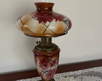 Antique Hurricane Parlor Lamp, GWTW